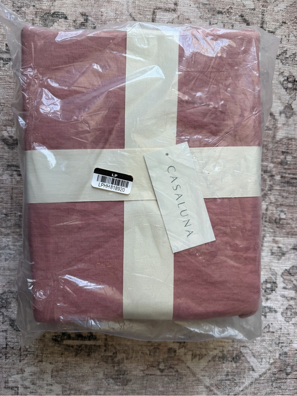 Casaluna 100% Hemp King 3-Piece Duvet Cover Set Blush Pink NWT